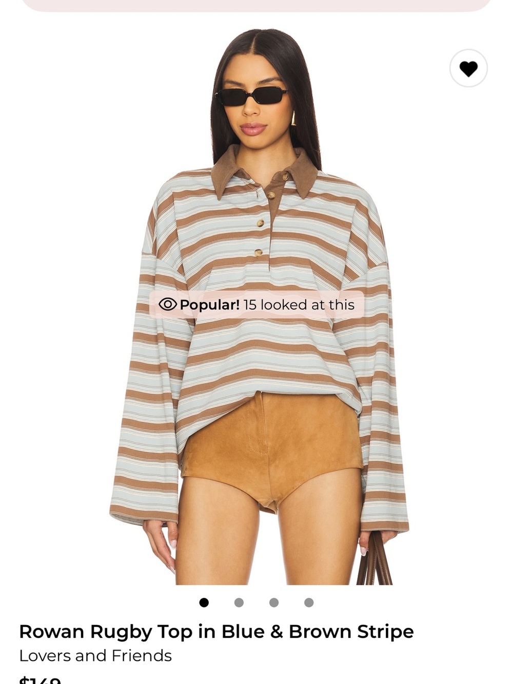 Revolve lovers and friends Rowan rugby top in blue and brown stripe!